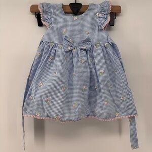 Rare Edition Girls Blue Cotton Dress 18M